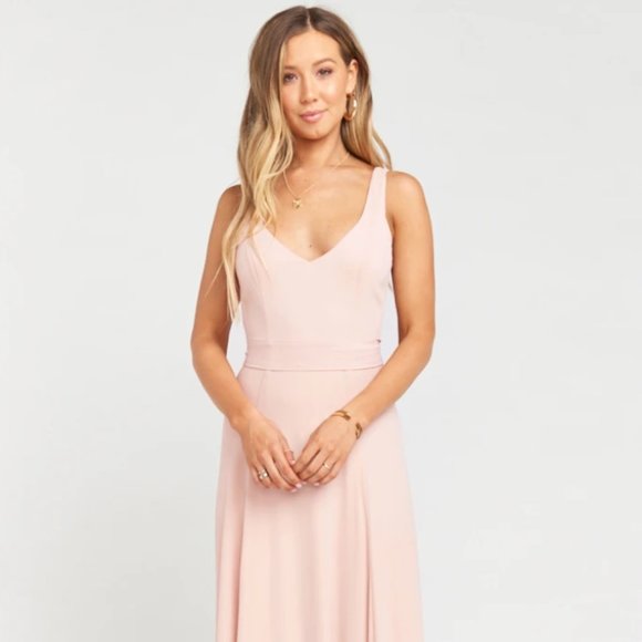 jenn maxi dress dusty blush crisp